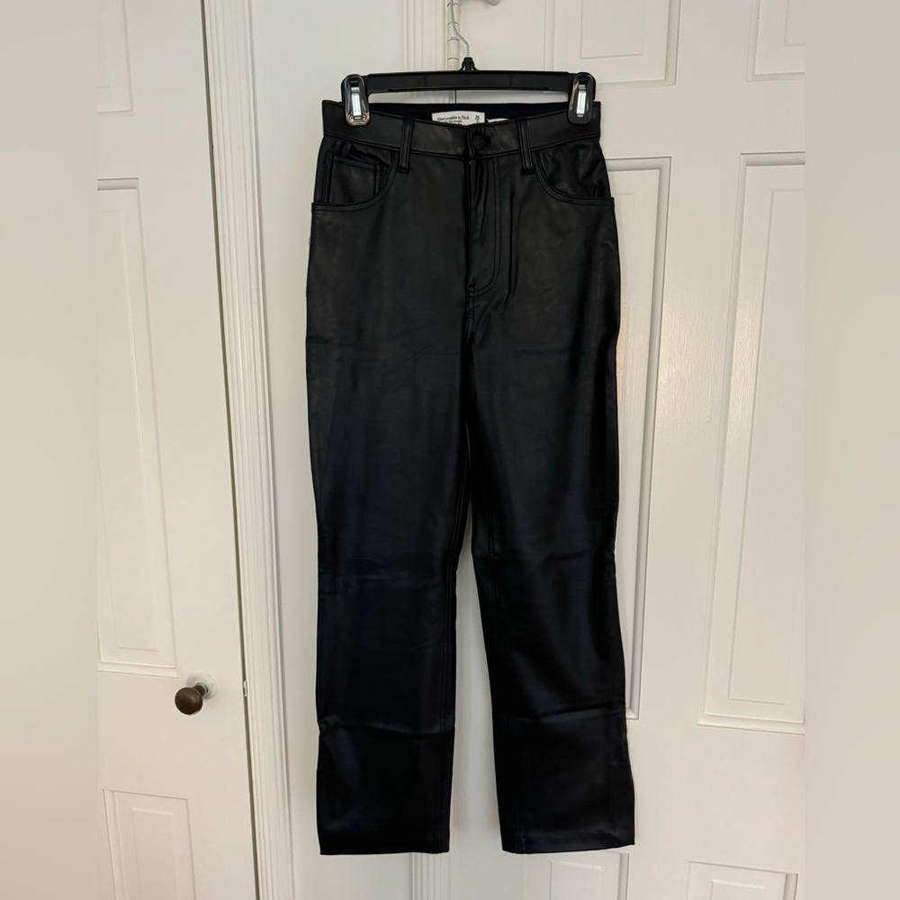 Abercrombie Vegan Leather Slit Pants